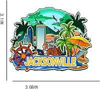 Vista 3 de Imán de madera para nevera de Jacksonville, Florida, Estados Unidos, 3D, monumentos de viaje, coleccionables, recuerdos, decoración hecha a mano