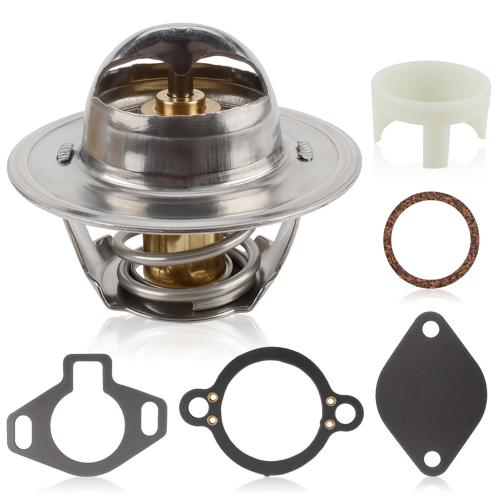 807252Q5 Thermostat Kit 160° with Plastic Sleeve Compatible with Mercruiser 4.3L 5.0L 5.7L 7.4L 8.2L Compatible with GM Engines