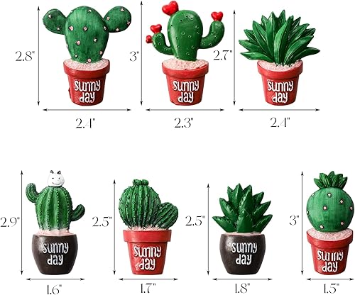 Miniatura 2 de Goaste 14 imanes de plantas para refrigerador, calcomanías magnéticas para refrigerador de cactus, imanes de resina 3D para suculentas, imanes