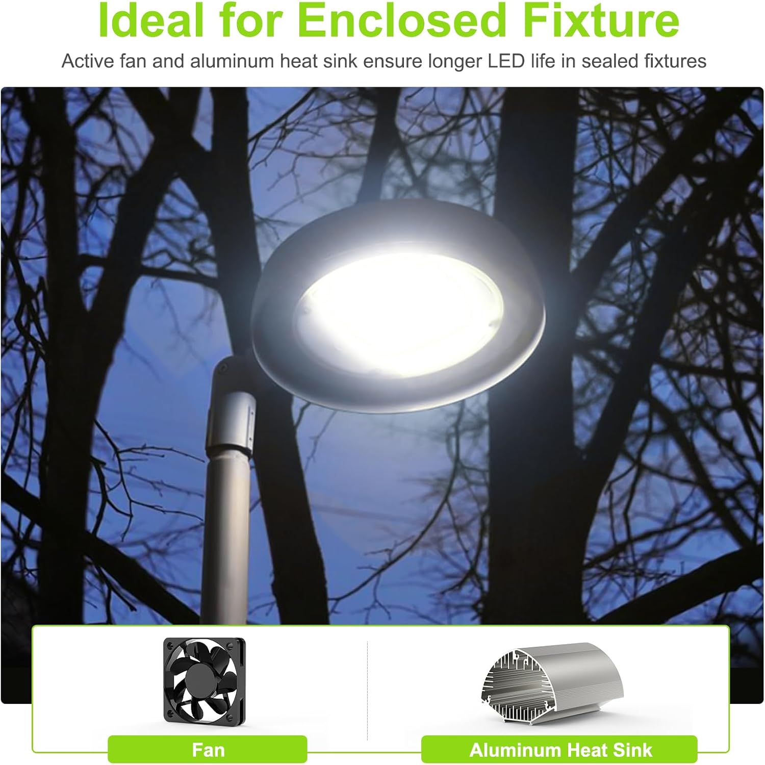 Horizontal Mount 80W LED Corn Light Bulb Color & Wattage Selectable LED Shoebox Retrofit Lamp 100-277V Rotatable E39 Mogul Base 150W-250W MH HPS HID Replacement DLC ETL Listed