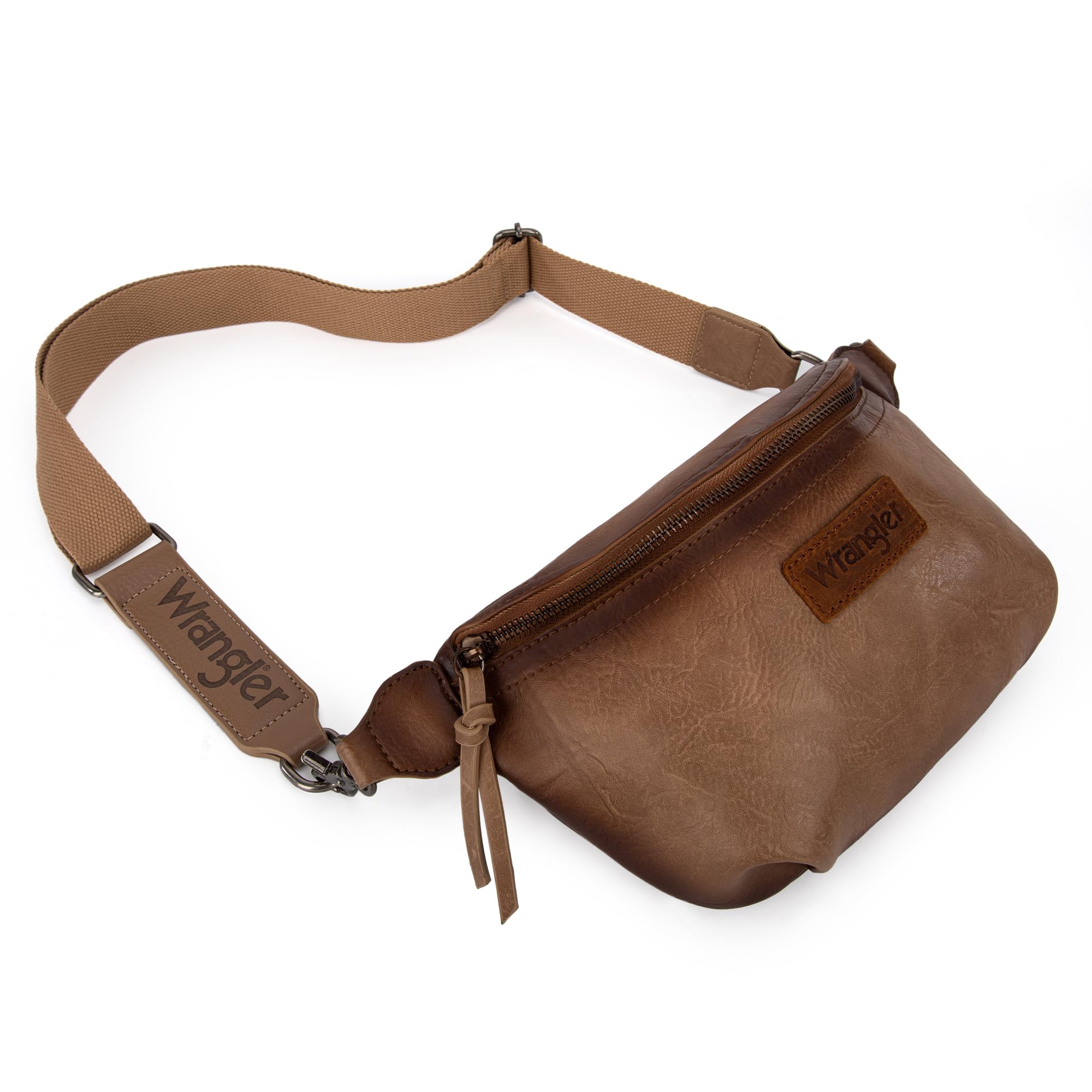 Wrangler Bolso Bandolera Vintage para Mujeres y Hombres, Bolso Cruzado para Mujer, B-Distressed Khaki, 5.5 Inches (W) x 1.75 Inches (D) x 7.5 Inches (H), Bolso Bandolera