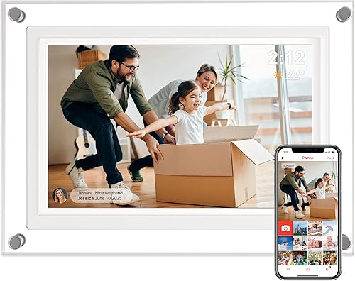 Amaboo Marco de fotos digital de 7 pulgadas, pantalla IPS HD de 1024 x 600 pulgadas, marco de fotos digital con control remoto, requiere tarjeta USB