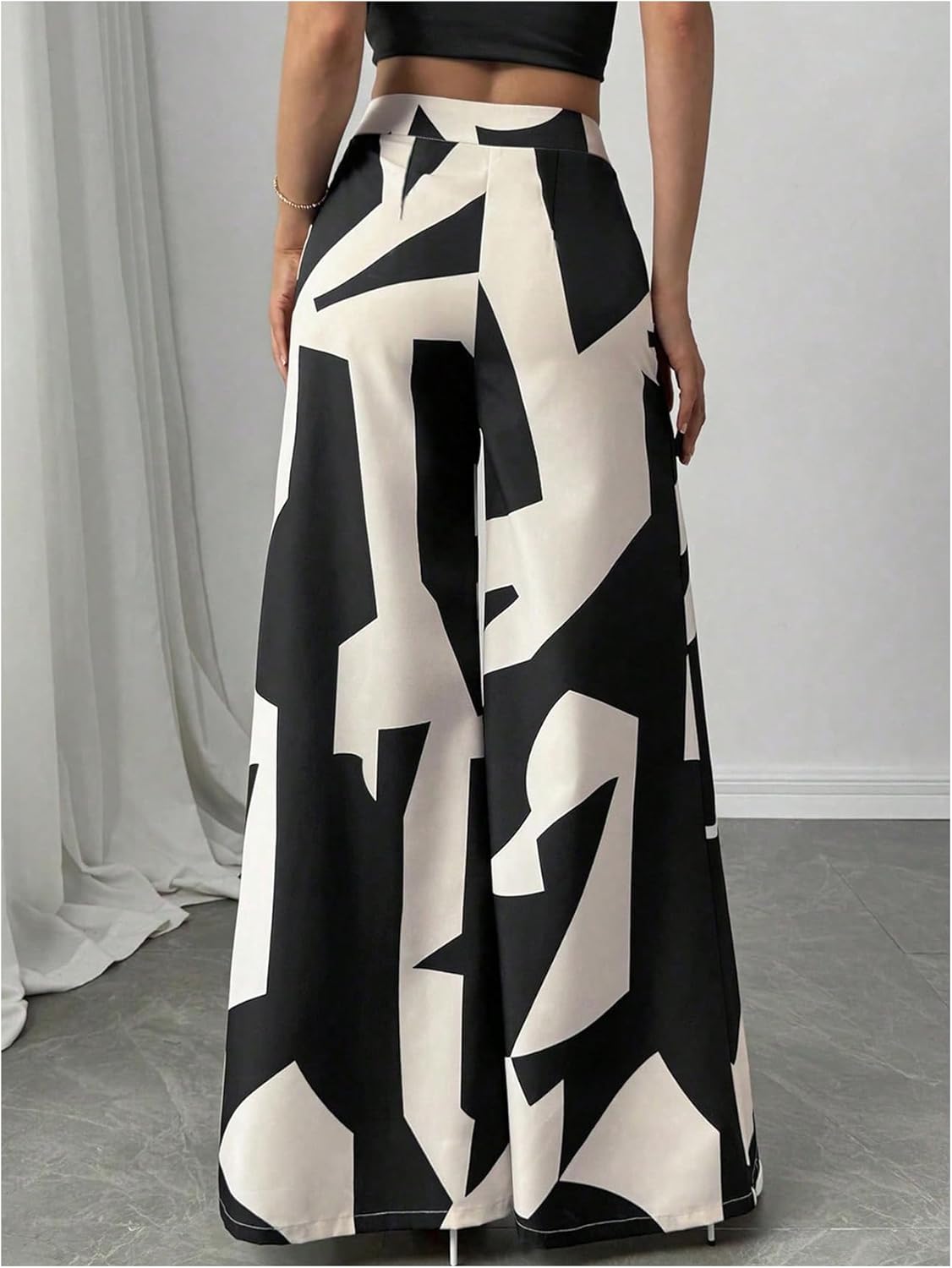 SweatyRocks Women's Wide Leg Palazzo Pants Dressy Casual High Waisted Long Trousers - Image 3