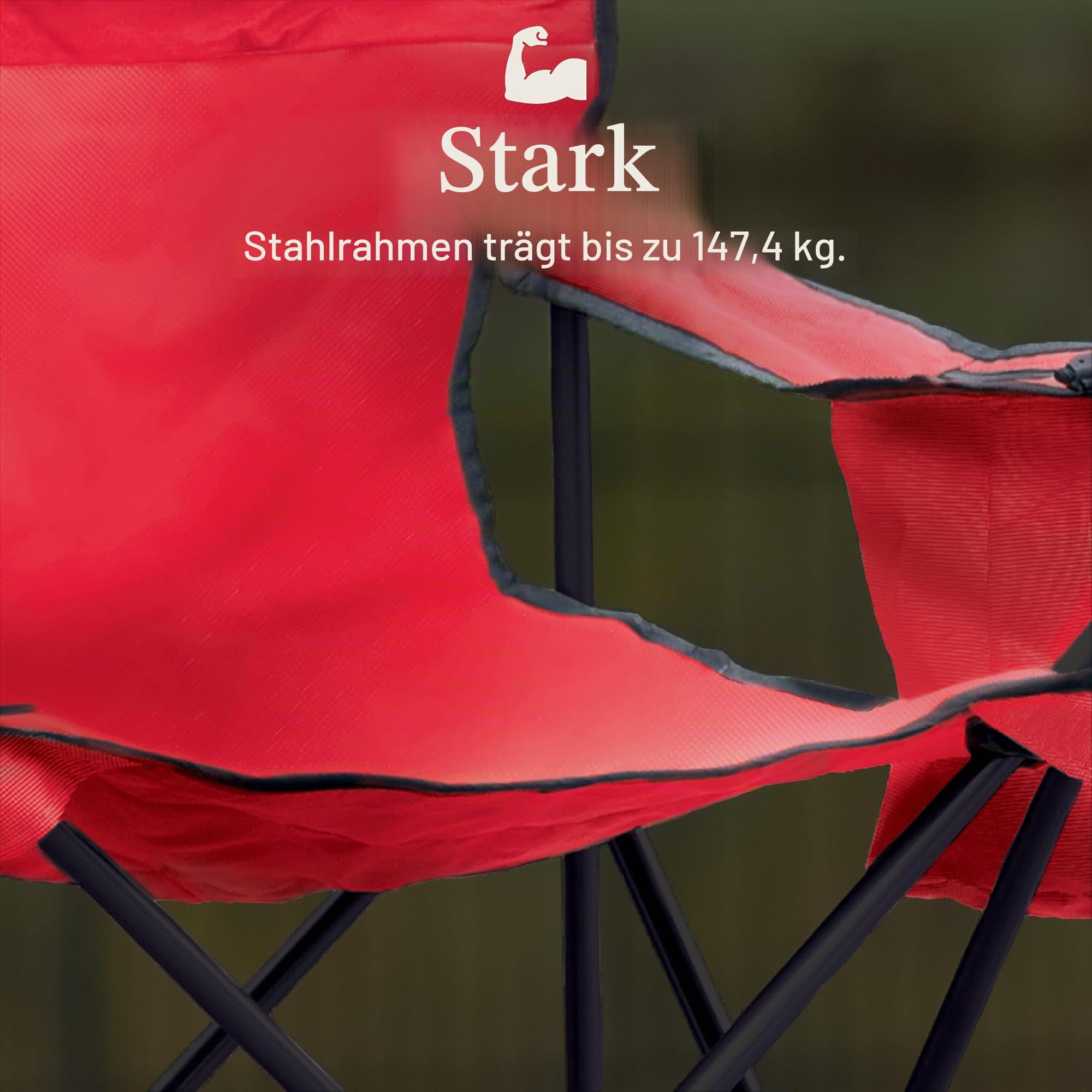 Coleman Tragbarer Campingstuhl mit 4-Dosen-Kühler, voll gepolsterter Sitz und Rückenlehne mit Seitentasche und Getränkehalter, Tragetasche inklusive, Klappstuhl für Camping, Heckklappen, Strand und