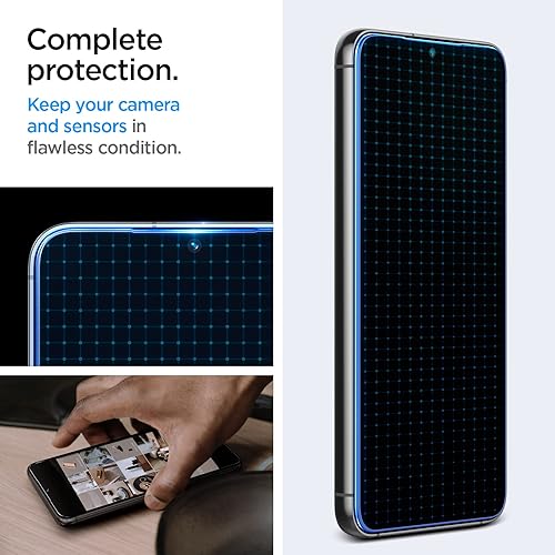 Miniatura 5 de Spigen Protector de pantalla de vidrio templado [Glas.tR EZ Fit] diseñado para Galaxy S23 Plus (2023) [compatible con fundas], paquete de 2
