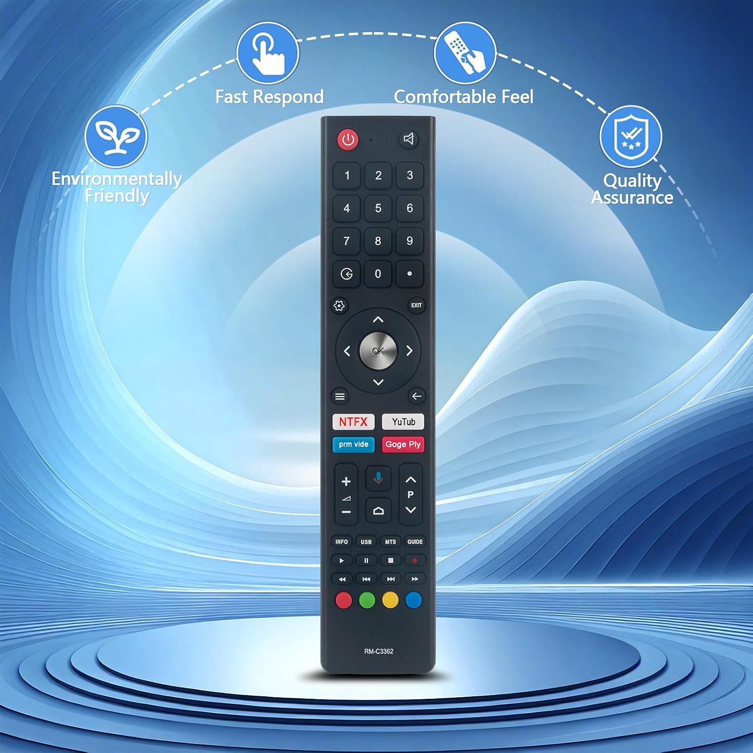 RM-C3362 Voice Remote Control Replacement Fit for JVC LED TV RM-C3407 image 5