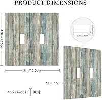 Vista 167 de Placa de pared dúplex de receptáculo de dispositivo de 1 gang de madera envejecida blanca gris con veta de tablón, cubierta de enchufe eléctrico