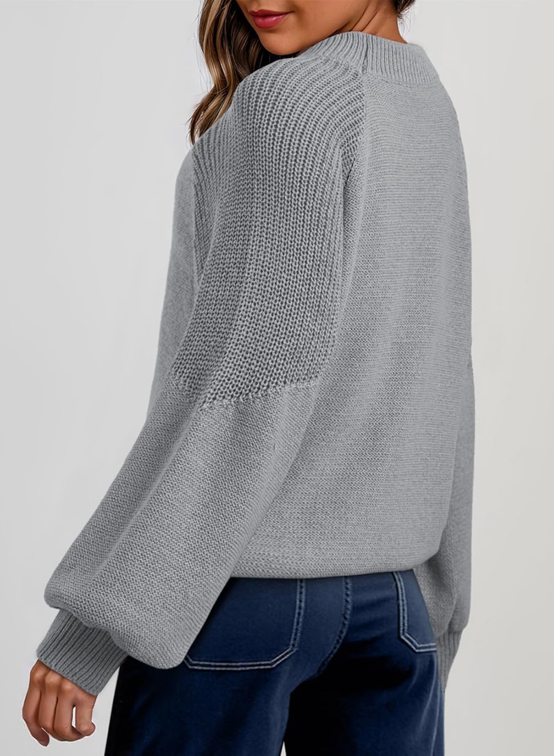 Dokotoo Women's Casual Long Sleeve Sweaters Loose Crewneck Cable Knit Pullover Sweater Jumper Tops - Image 5