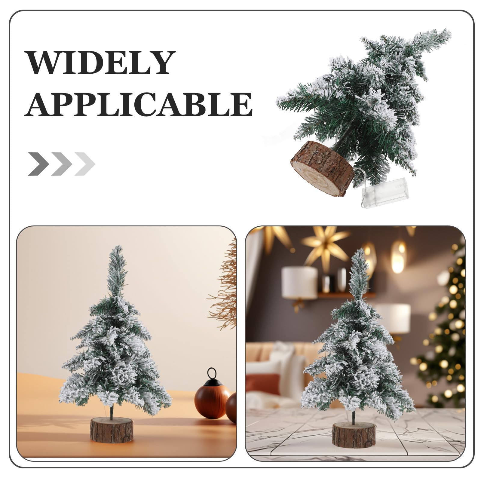 Toyvian 2 Pezzi Albero di Natale Mini da Tavolo Bianco in Pvc con Luci LED