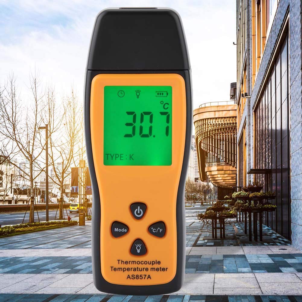 Digital K Type Thermometer, Smart Sensor AS857 Digital Backlight LCD Thermometer Temperature Meter with K-Type Thermocouple