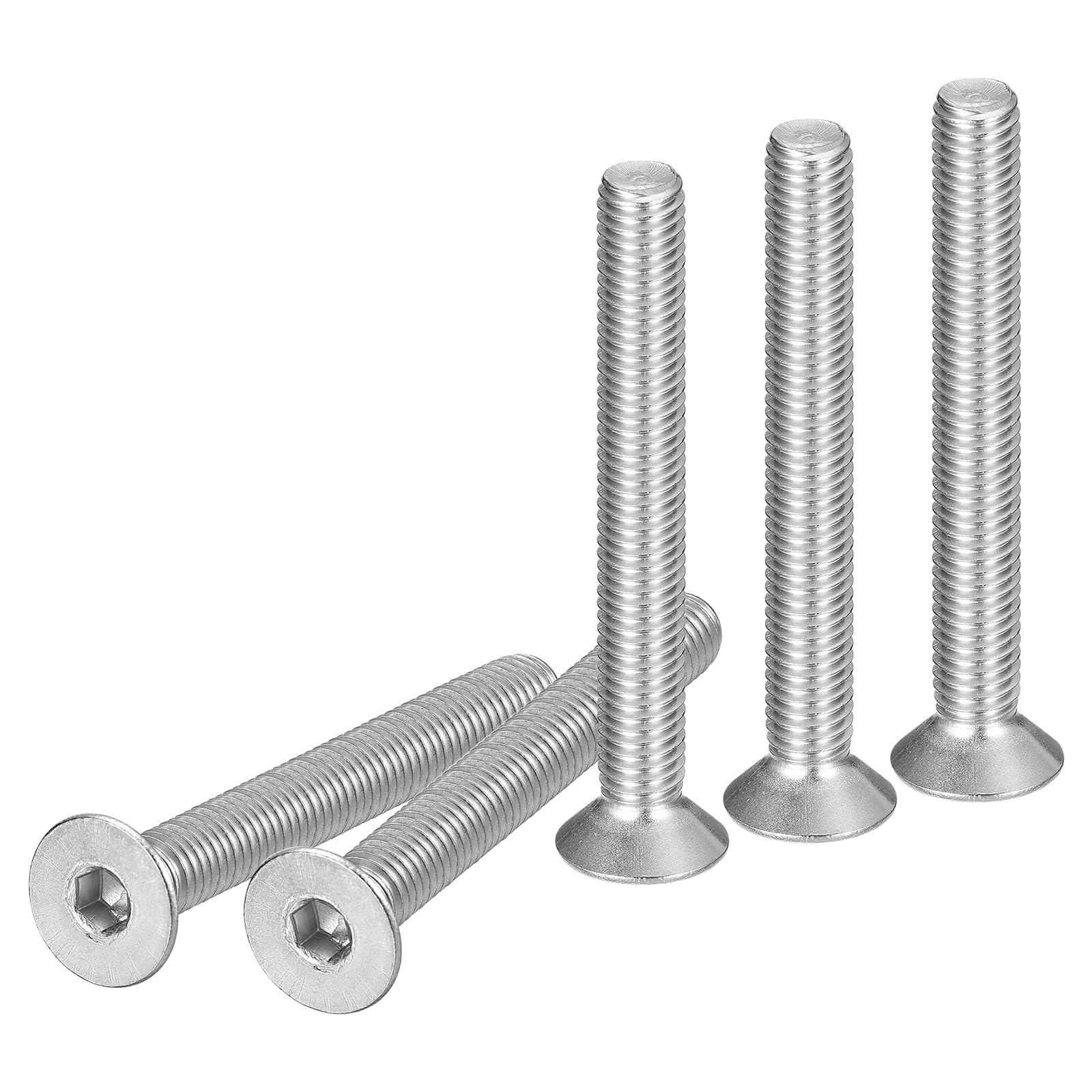 DTGN M8-1.25 x 65mm Flat Head Socket Cap Screws, 10 Pack 304 Stainless Steel Hex Socket Flat Head Screws, Full Thread