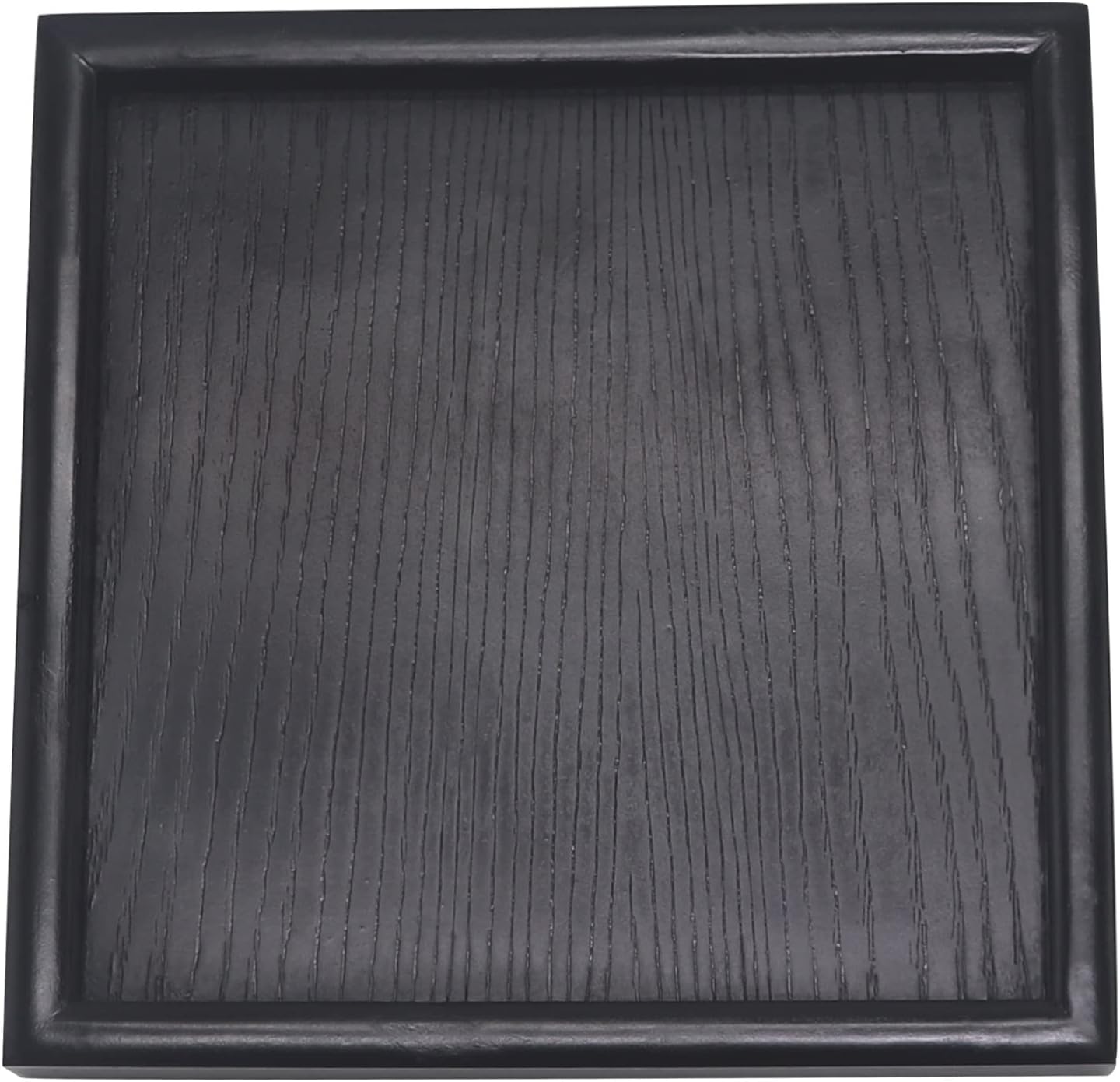 Solid Wood Serving Tray, Square Non-Slip Tea Coffee Snack Plate, Serving Tray with Raised Edges, for Home Kitchen Restaurant
