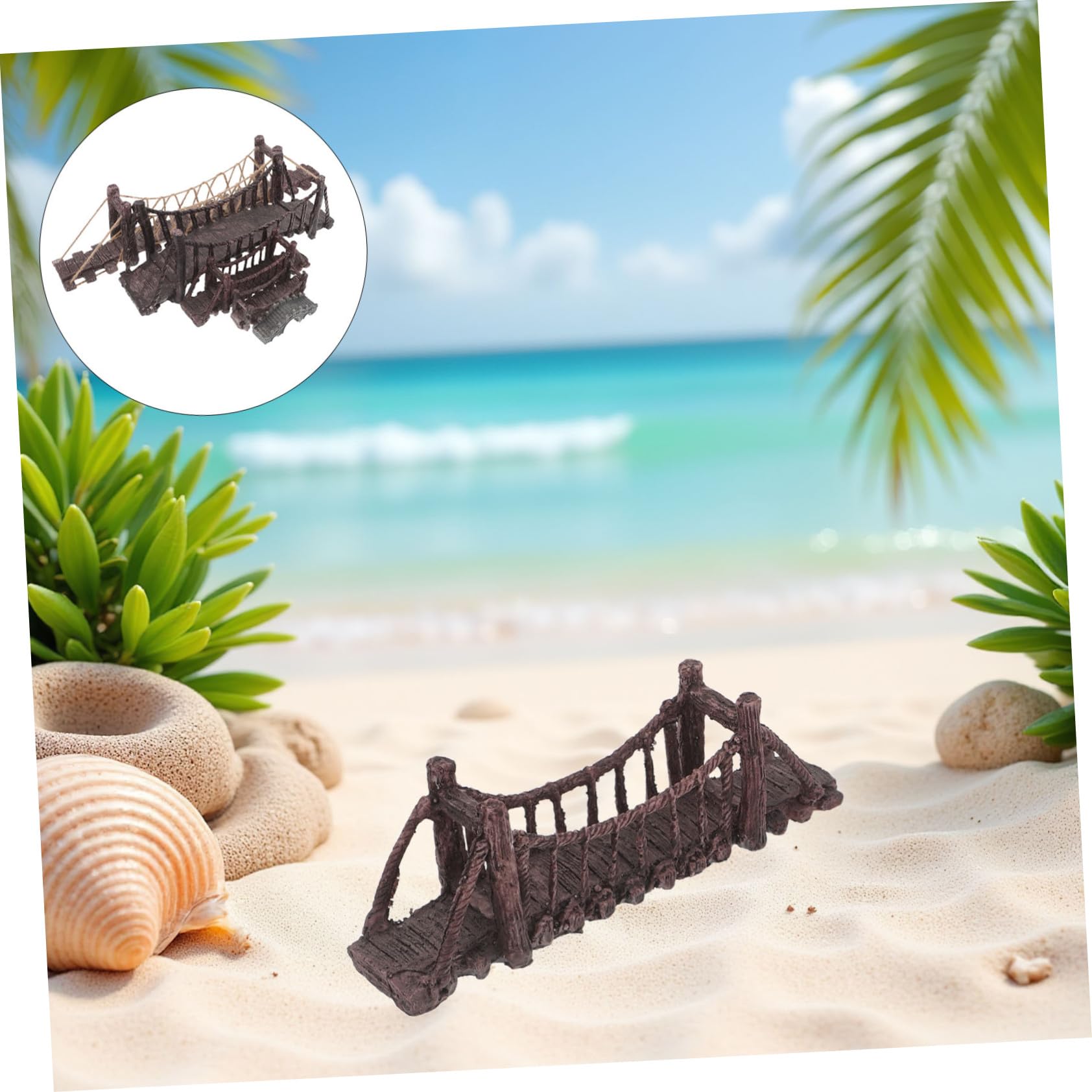Toyvian 5pièces Décoration Aquarium Japonais Ornements pour Aquarium Ornement De Pont Suspendu Petit Pont Décoration De Jardin Féerique Miniature De Jardin Miniatures