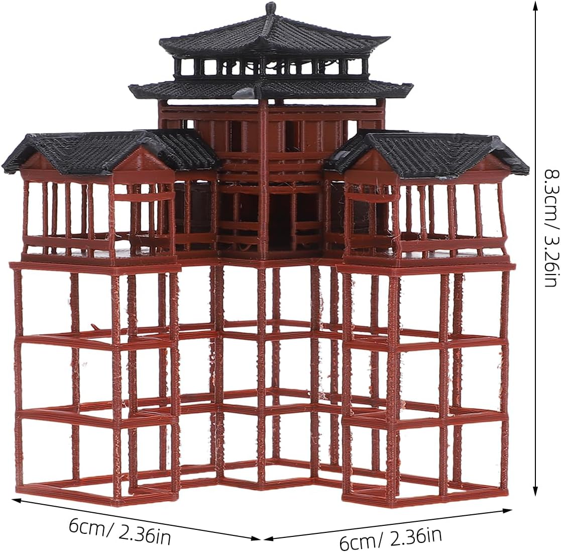 SUPVOX Rockery Bonsai Miniature Pavilion Aquarium Decor Chinese Style Pp Resin Fish Tank Ornament for Study Room Patio and Garden Landscapes 3.26X2.36X2.36 Inch