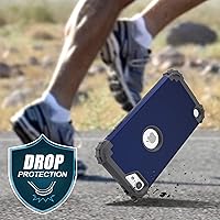 Vista 8 de IDweel Funda para iPod Touch de 7ª generación con 2 protectores de pantalla, híbrida 3 en 1, a prueba de golpes, delgada, resistente, carcasa de Azul