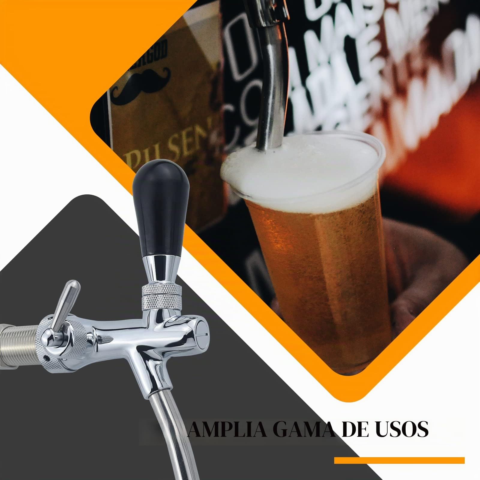 G5/8 grifo de cerveza ajustable grifo de cerveza cromado grifo de cerveza para el hogar cerveza bar restaurantes