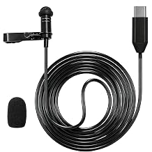 Type C Lavalier Microphone Compatible with iPhone 15 16 17,for Galaxy S23 /S22 /S21 Smartphone,Android iPad 10 iPad Pro Air 5 4 Computers PC for Vlogging Interviews Live Streaming,5ft