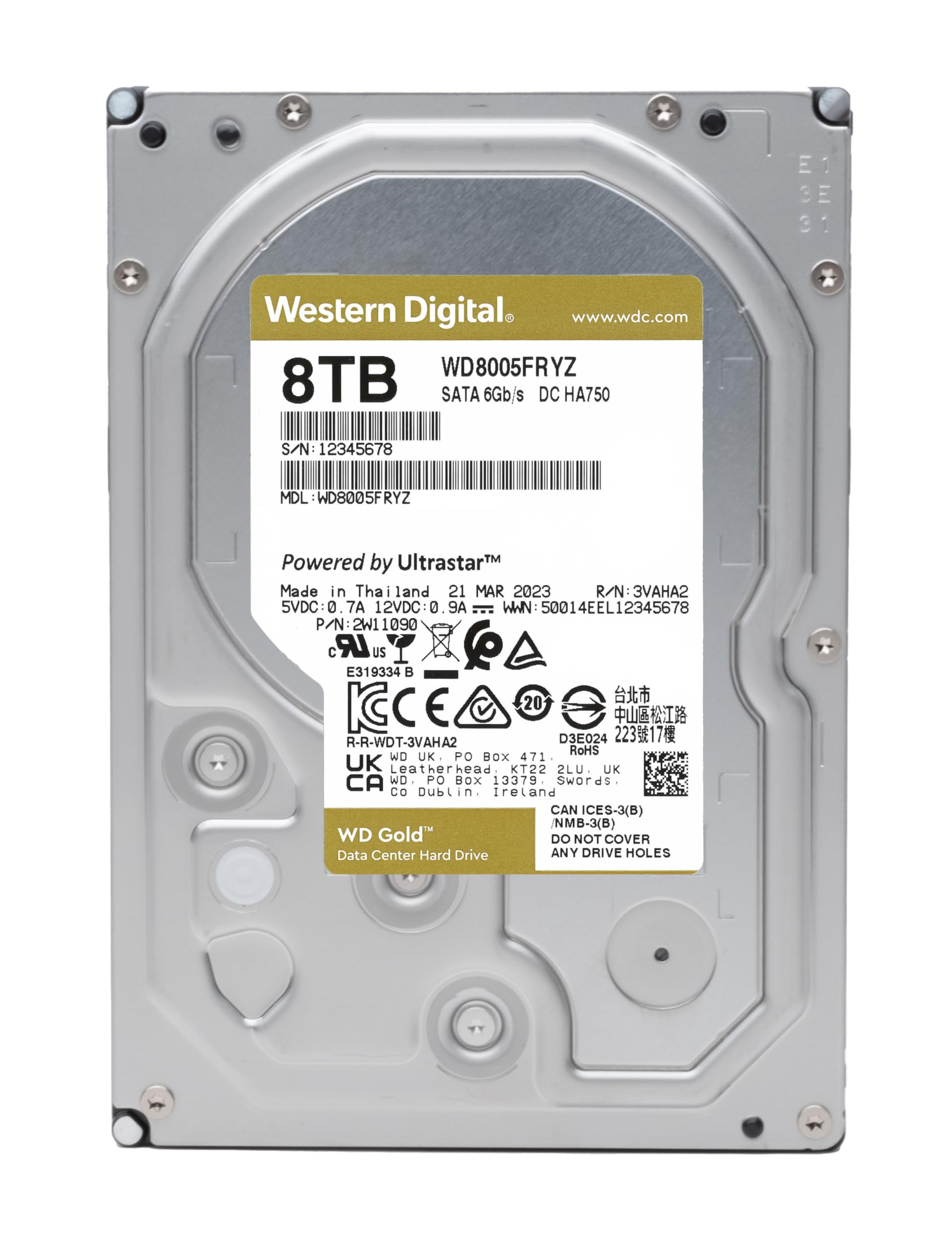 Western Digital WD80EAZZ 8TB HDD ⑦ Western Digital 8TB WD Gold 