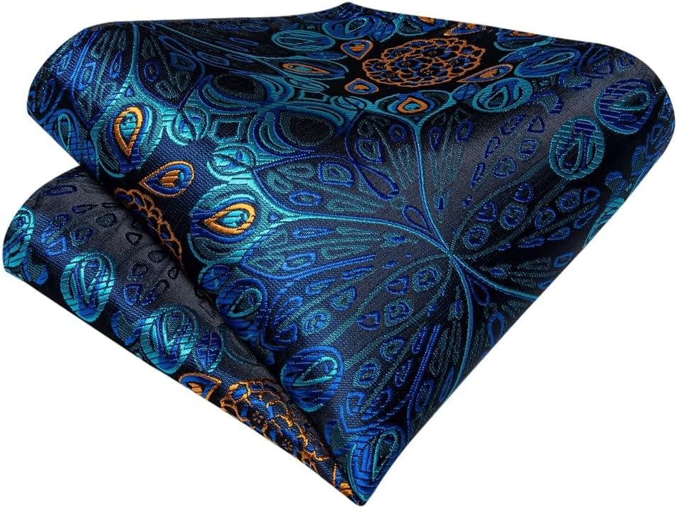 Business Wedding Party Bowtie Paisley Silk Bow Tie Pocket Square Brooch Pin Set