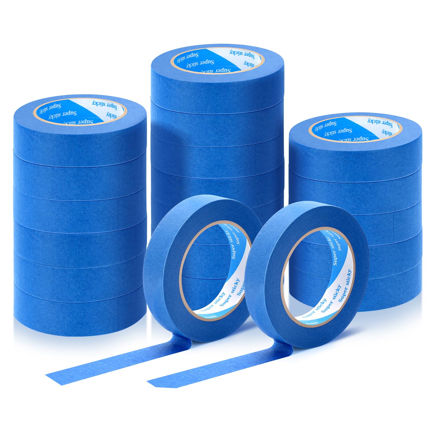 Blue Painters Tape, 20 Rolls Paint Tape 1 Inch Wide (0.98 in. x 55 Yds) Blue Masking Tape Protects Surfaces, Painter's Tape for Indoor and Outdoor Use, Easy Removal (20PCS)