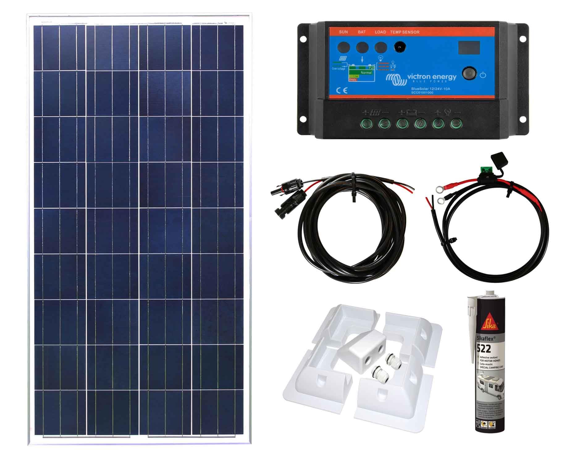 Victron 100w Solar Panel Kit Battery Charging PWM Controller Brackets sikaflex