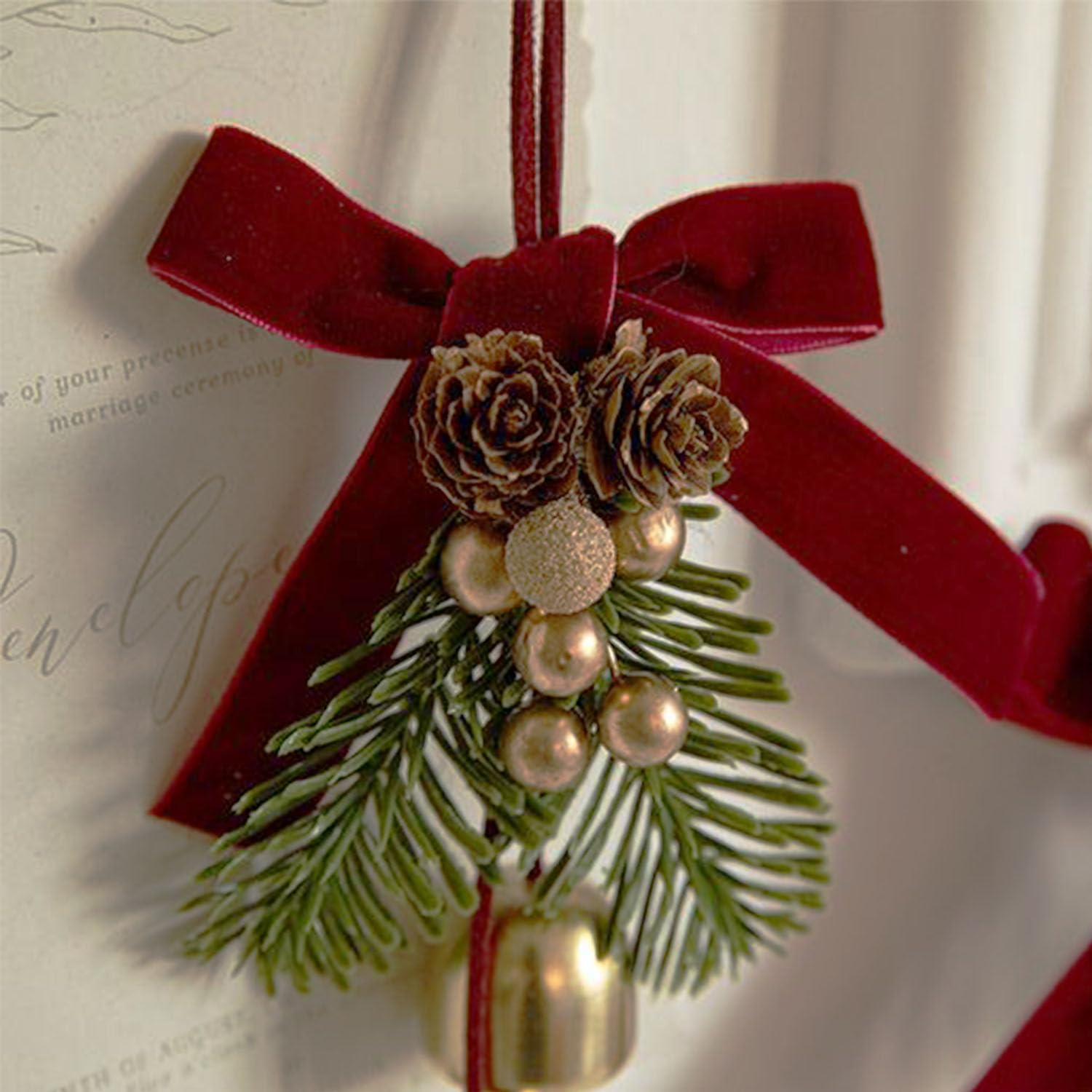 24PCS Red Velvet Bows for Christmas Tree, Christmas Red Velvet Bows Ornaments, for Tree Home Party Garland Holiday Decor (A) - Image 3