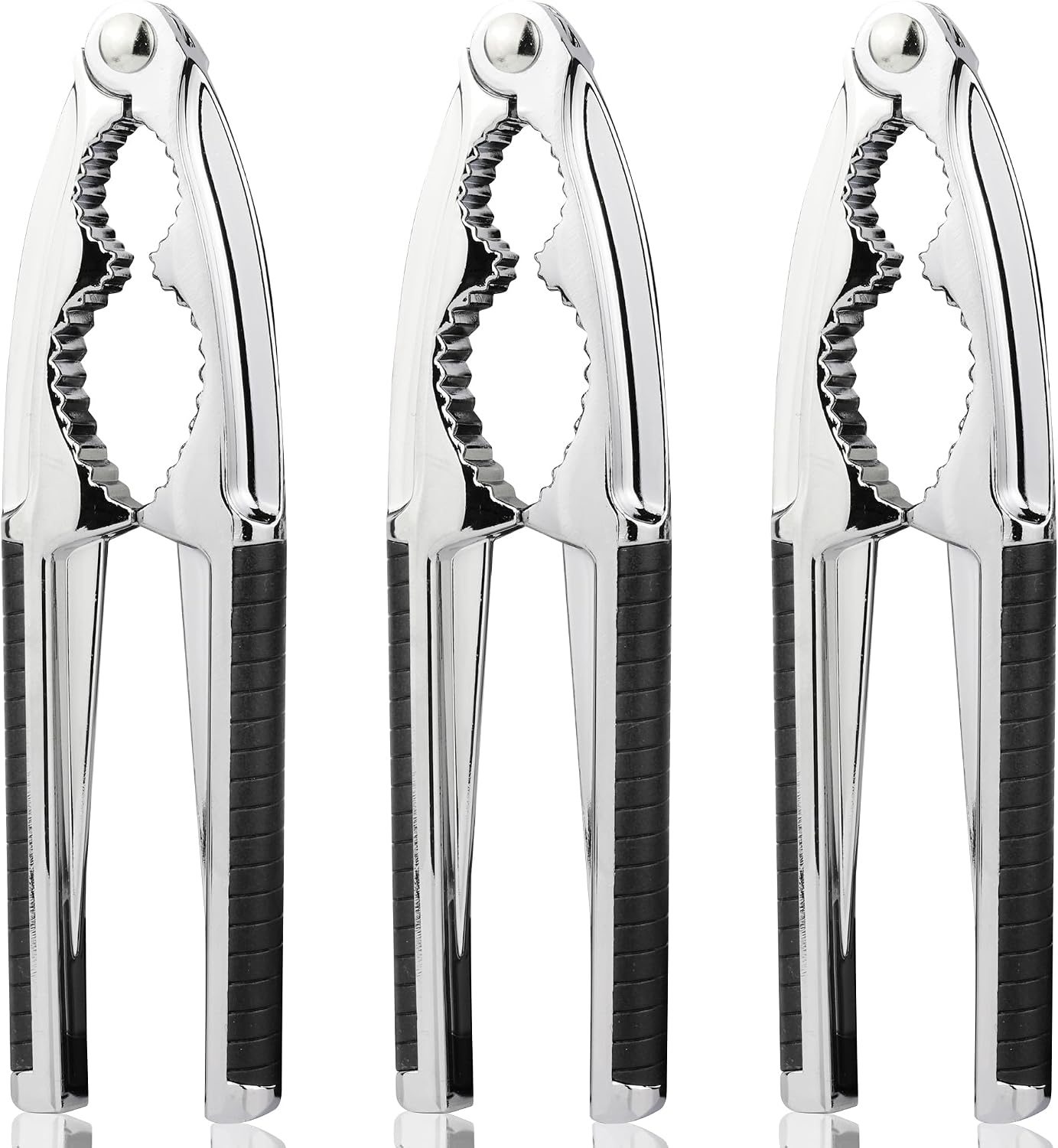Crab Crackers and Tools, 3 Pcs Crab Crackers with Non-slip Handle, Lobster Crackers and Tools, Seafood Tools Set, Nut Cracker Set, Home Restaurant Kitchen Tools, Black