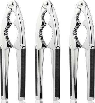Crab Crackers and Tools, 3 Pcs Crab Crackers with Non-slip Handle, Lobster Crackers and Tools, Seafood Tools Set, Nut Cracker Set, Home Restaurant Kitchen Tools, Black