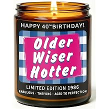 40th Birthday Gifts Women Men Funny, Forty 40th Birthday Decorations for Women Men, 1986 40 Year Old Bday Gifts Ideas for Friend, Sister, Wife, Husband, Her, Him, Happy Birthday Candle, Scented Candle