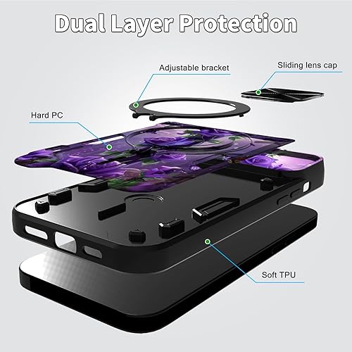 Vista 181 de Funda protectora híbrida para Samsung Galaxy A53 5G de 6.5 pulgadas y anillo giratorio de 360 grados, función atril, híbrida, de doble capa