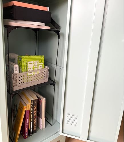 Miniatura 5 de Estante de casillero para casillero escolar, estantes apilables para decoración de casilleros, estante organizador alto para el trabajo, accesorios