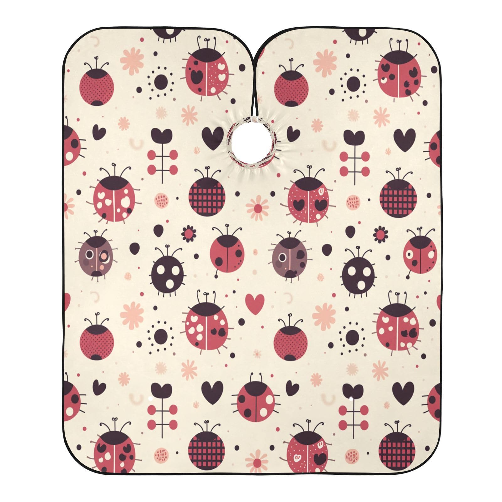 Kigai Cute Ladybugs Hair Cutting Cape for Men & Women Waterproof Barber Cape Professional Hairdressing Salon Styling Apron with Adjustable Closure Snap