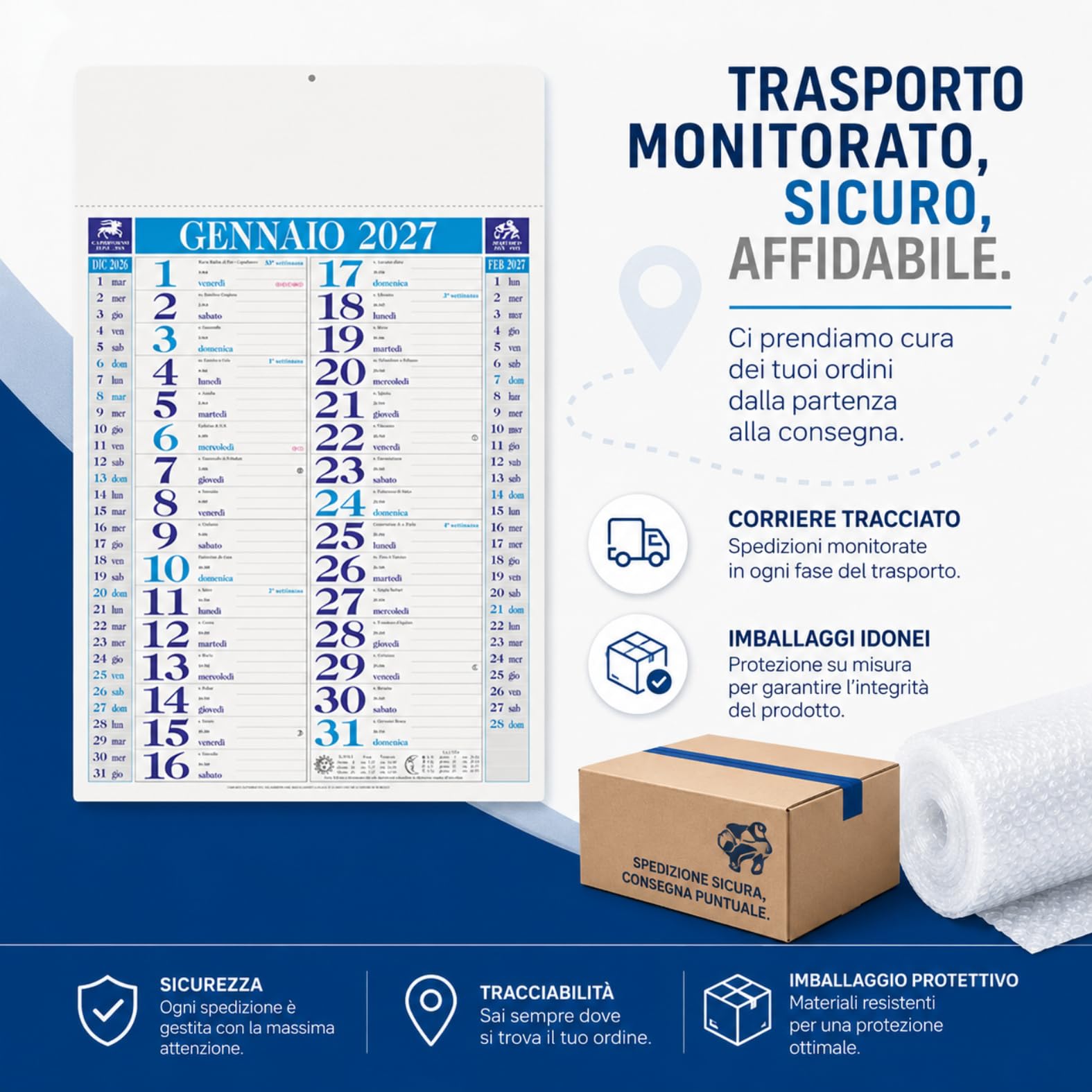 Calendari Personalizzati 2027 in Stock da 100 Pezzi Olandesi Grandi da Muro Notes sul Retro per Gadget Pubblicitari di Fine Anno e come Omaggio per i Clienti o Regali Aziendali | PA640