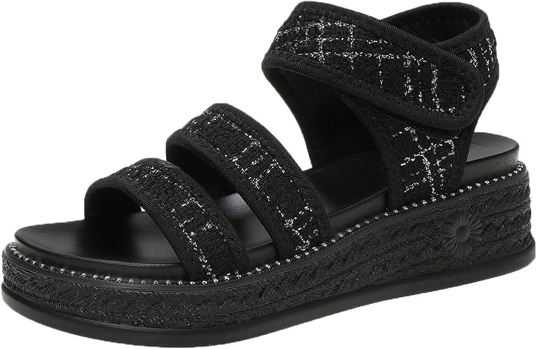 Amazon.com | Wedge Platform Sandals for Women Comfy Open Toe Dual Straps Mid Heel Pumps Summer 