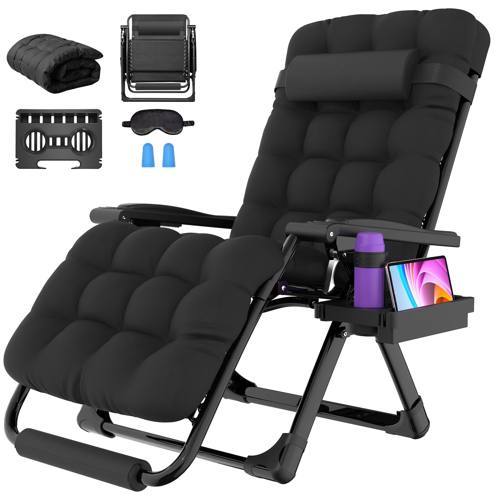 Suteck Oversized Zero Gravity Chair, 500LBS 29In XL Outdoor Recliner Chairs