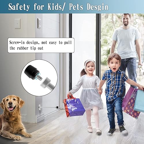 Miniatura 3 de Tope de puerta, tapón de puerta extra largo de 6 pulgadas, acero inoxidable, paquete de 10 topes de puerta de montaje en pared con punta de goma
