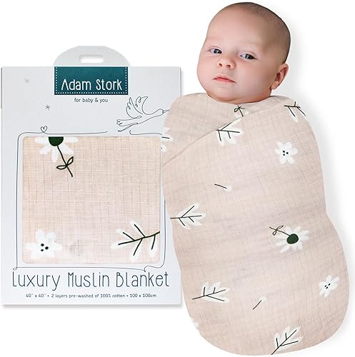 Miniatura 6 de Manta de muselina rosa para recién nacidos, 100% algodón, suave y transpirable, diseño floral rosa rubor