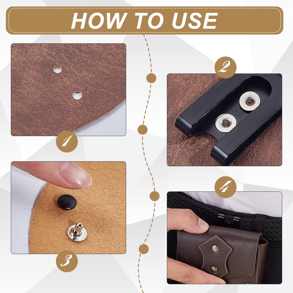 NBEADS 30 Pcs Metal Belt Clip Holster, 5.45x2.5x0.85cm Holster Belt Clip Sheath Clip for Wallets Pouches Belt Bag Leather Crafts DIY - Image 4