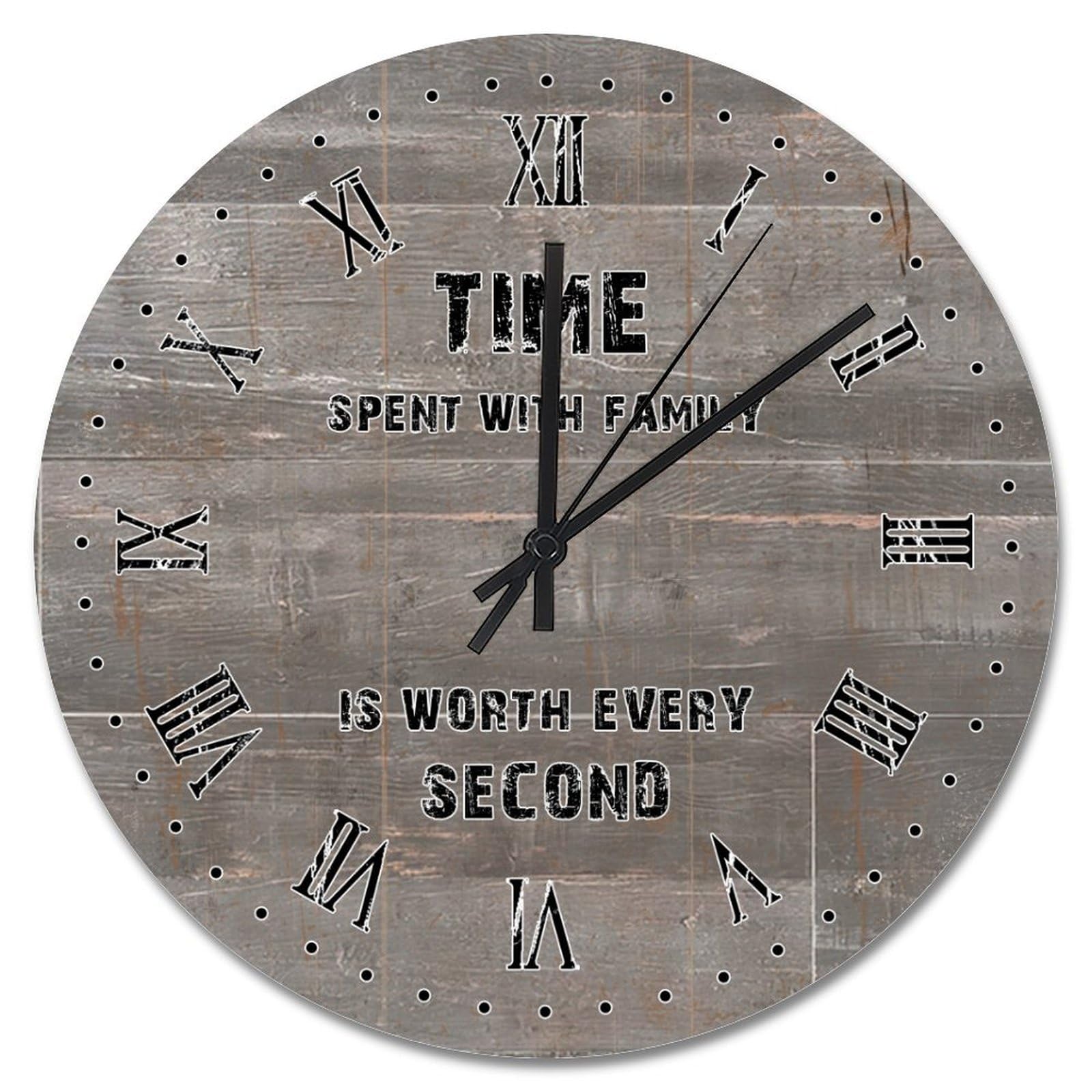 Horloge murale en grain de bois décoration chaleureuse pour cuisine et bureau