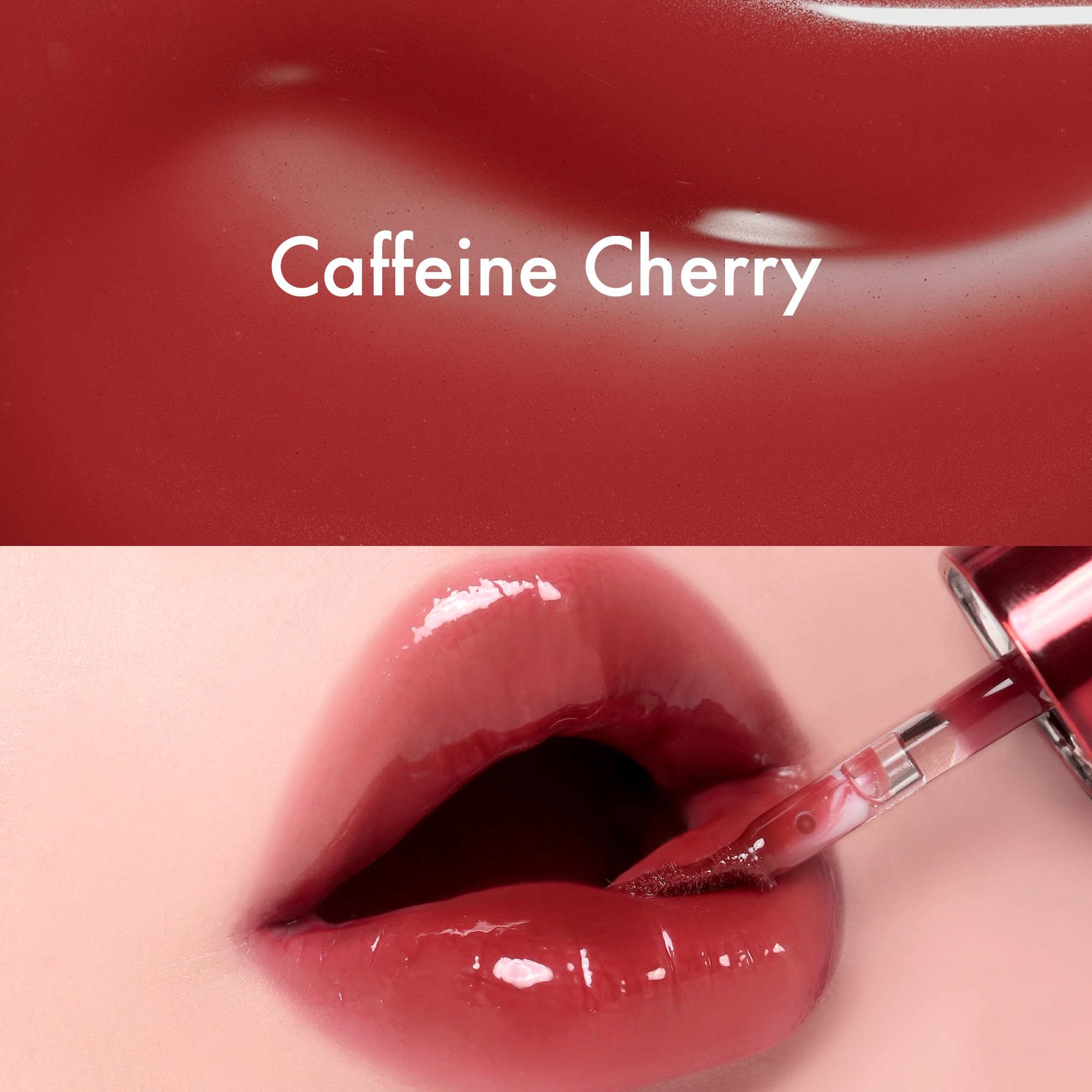 Amuse SEOUL Jel-Fit Tinted Lip Gloss (CAFFEINE CHERRY) - Ultra Shine Plumping Lip Stain, Hydrating Volumizing Lip Tint, Non-Sticky, Long Lasting Glossy Finish, Vegan, K-Beauty Makeup | High Shine, Buildable Color — view 2