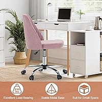 Vista 8 de DUMOS Office Chair, Comfy Desk Chair Rolling Vanity Swivel Task Chairs with Wheels, Wide Seating Armless Height Adjustable Computer Chairs for