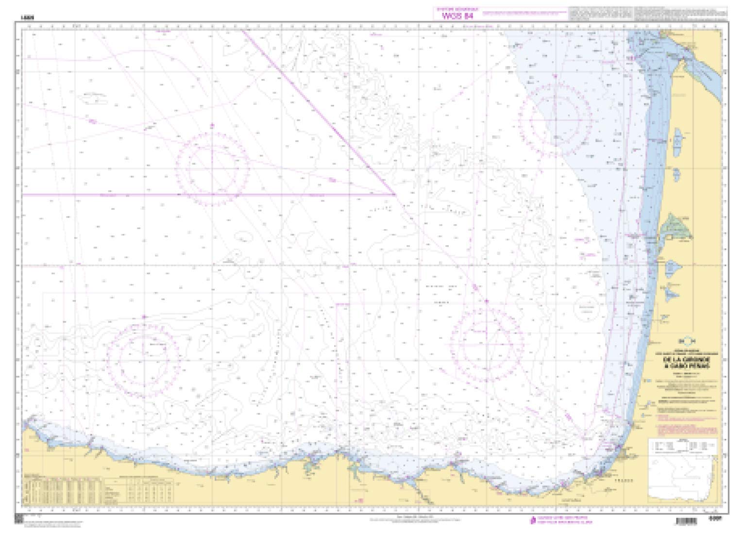 SHOM Chart 7302: De la Pointe des Châteaux à l’Ilet à Kahouanne, 33 x 47 inches, Premiere Bond Paper