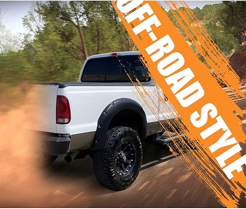 Miniatura 8 de G-PLUS Fender Flare compatible con GMC Sierra 1500 2007 2008 2009 2010 2011 2012 2013 4 piezas remache de bolsillo texturizado todoterreno