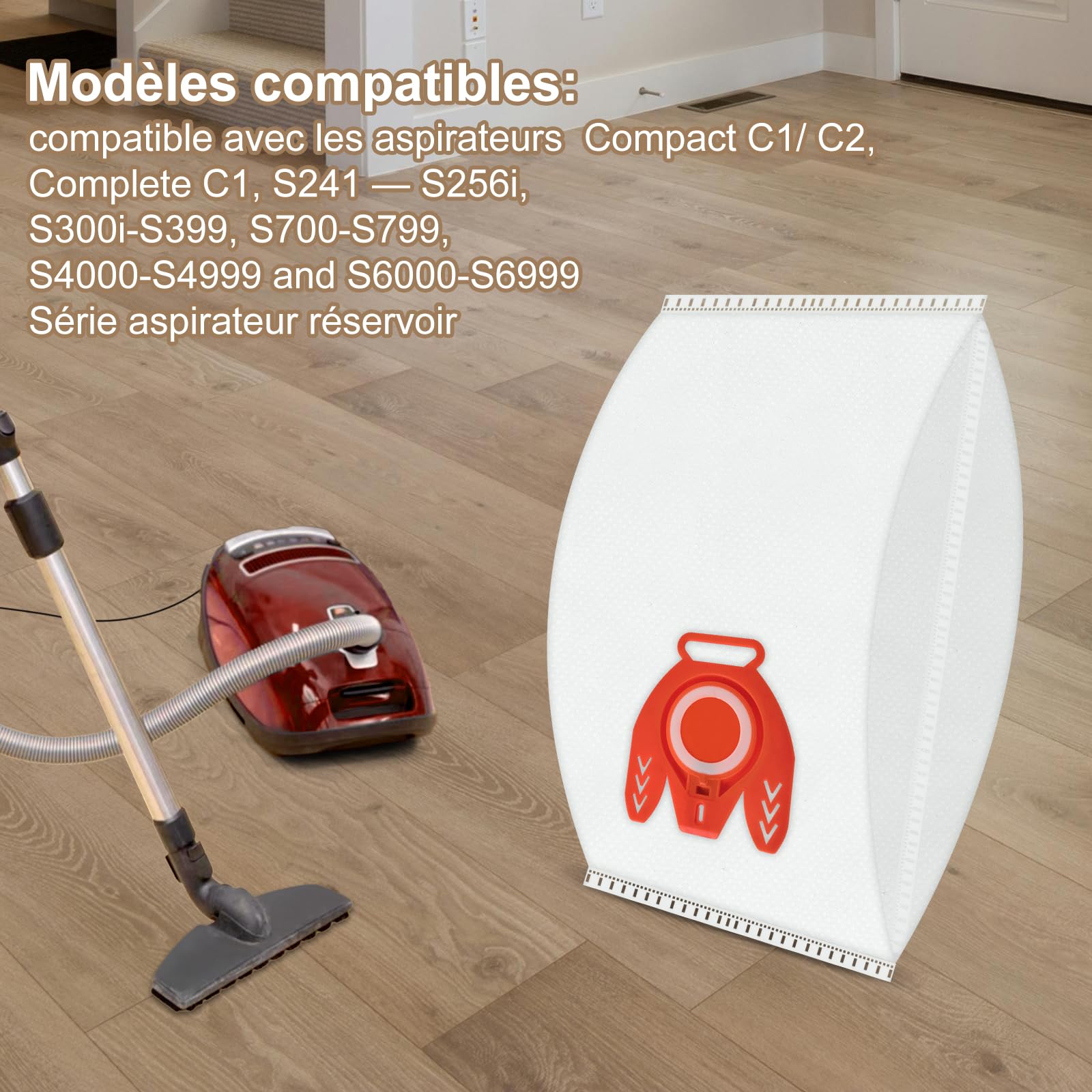 15 Sacs Aspirateur Miele FJM + 2 Filtres | Compatible Série Complete C1, Compact, S2-S7