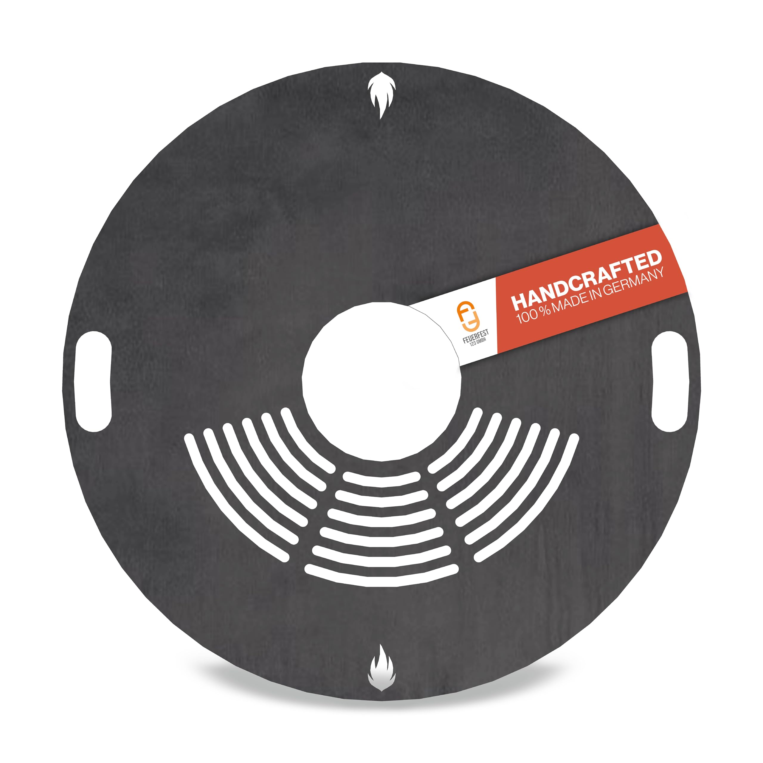 Feuerfest 123 Plaque de gril ronde I Ø 60 cm I Plaque de feu en acier à grain fin I Plaque de plancha massive de 4 mm d’épaisseur I Accessoire de gril pour brasero, tonne à feu, tonne de barbecue et