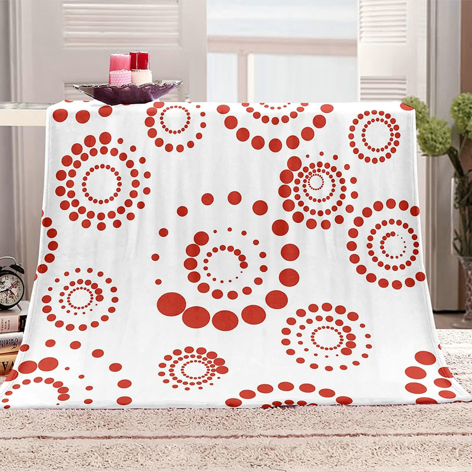 Aeici Couverture Polaire, Couverture Enfant Polaire Couverture 180x200 cm Motif À Pois Couverture de Canapé Cadeau pour Adultes et Enfants