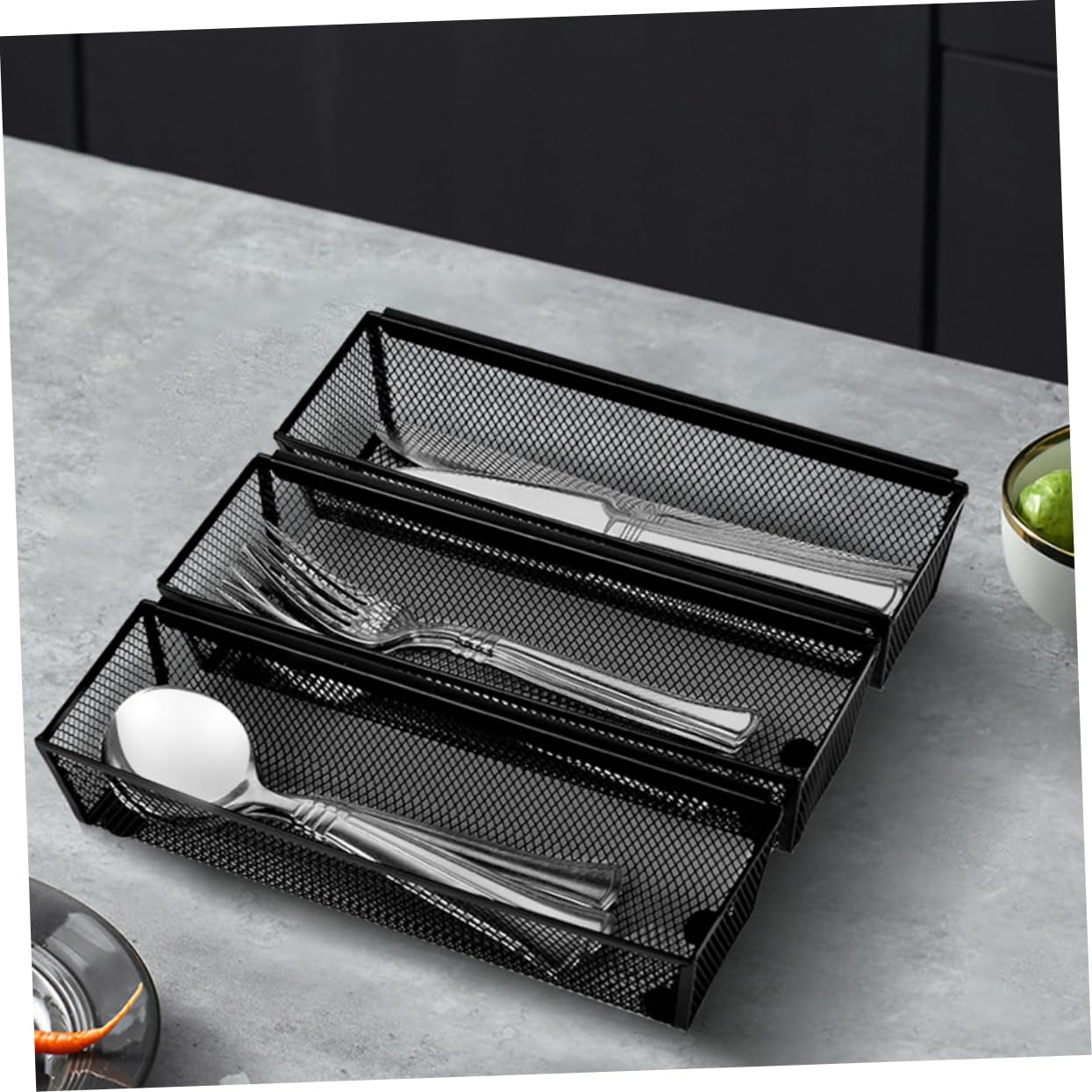 Mipcase 6piezas Cesta para Cubiertos Organizador De Bandeja para Utensilios De Cocina Soporte para Cubiertos De Cocina Cesta Pequeña Negra Organizador De Cucharas Bandeja para Cucharas y t