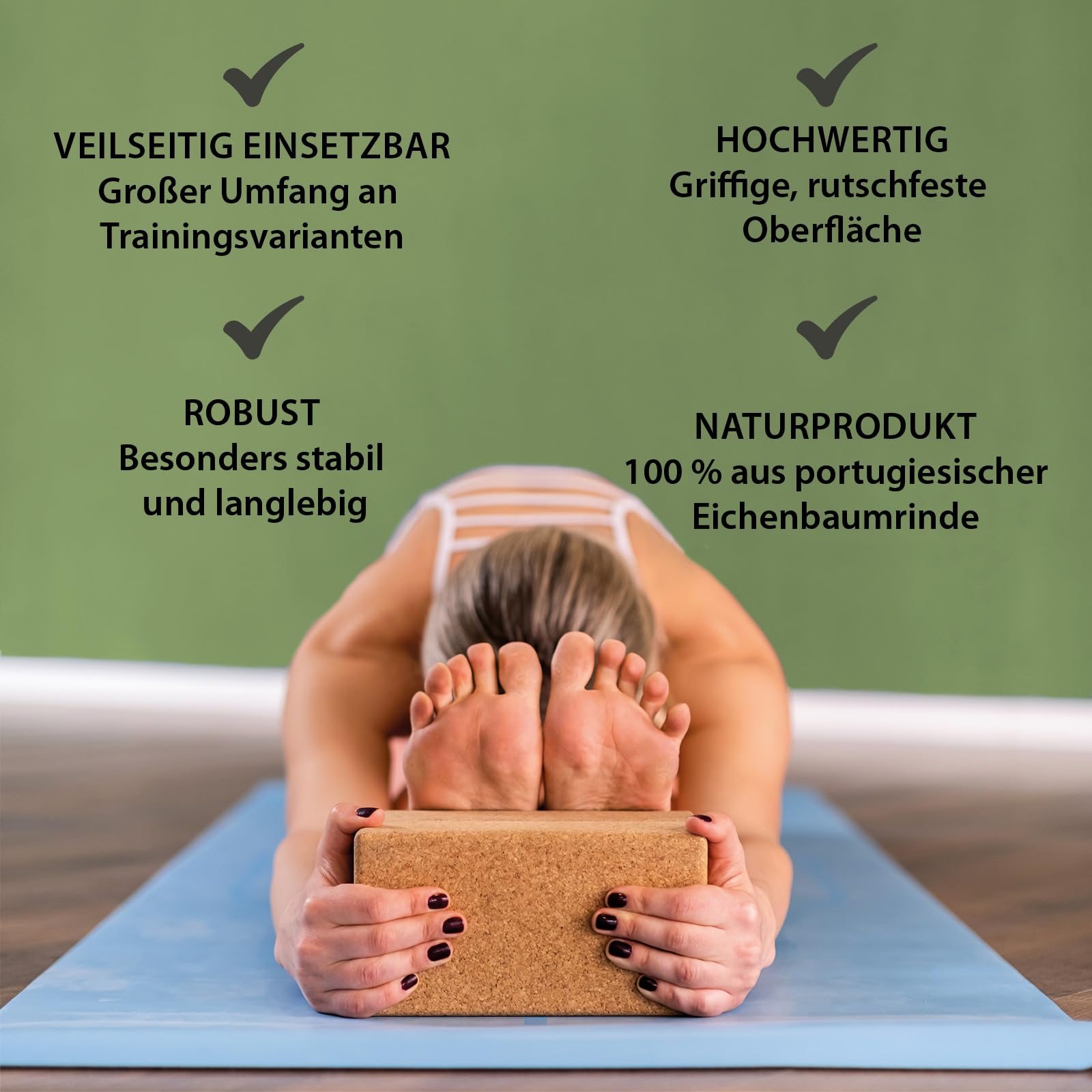 ALPIDEX Yogablock 2er | 4er Set inkl. E-Book mit 100 Übungen ökologisch nachhaltig Naturkork Korkblock Yoga Block Blöcke | 7 Jahre Garantie auf Material*