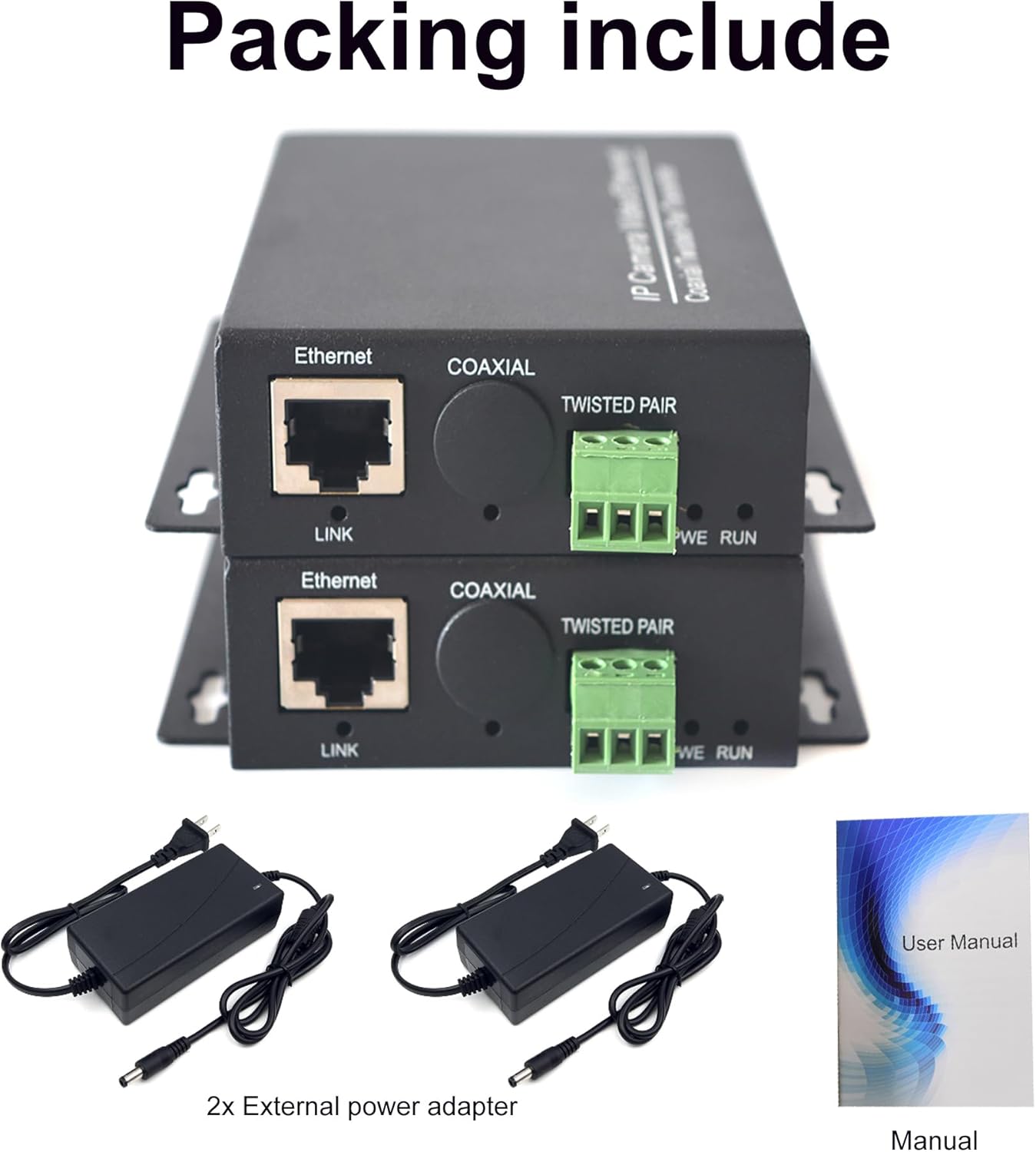 IP Ethernet Extenders Over Twisted Pair Telephone Wires Phone Lines up to 1Km for HD Network IP Camera, 1 Pair