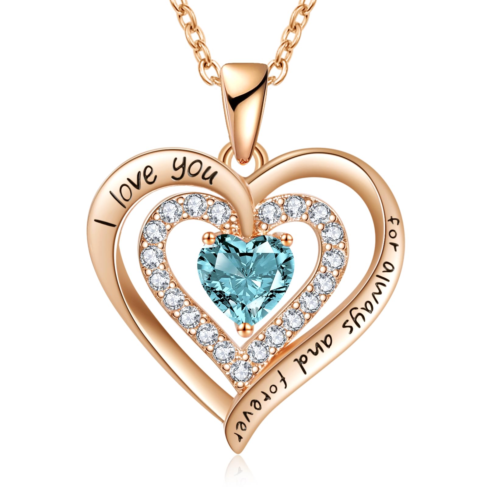 REDBEE Necklaces for Women Birthstone Heart Necklace Jewelry for Wife Girlfriend Woman Necklace